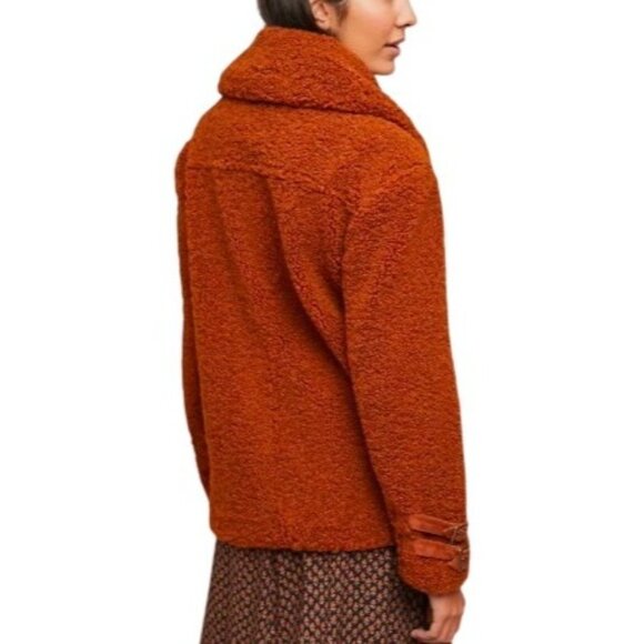 Marrakech Women's Large Sherpa Jacket Burnt Sienna Brown Teddy Bear - Picture 3 of 16